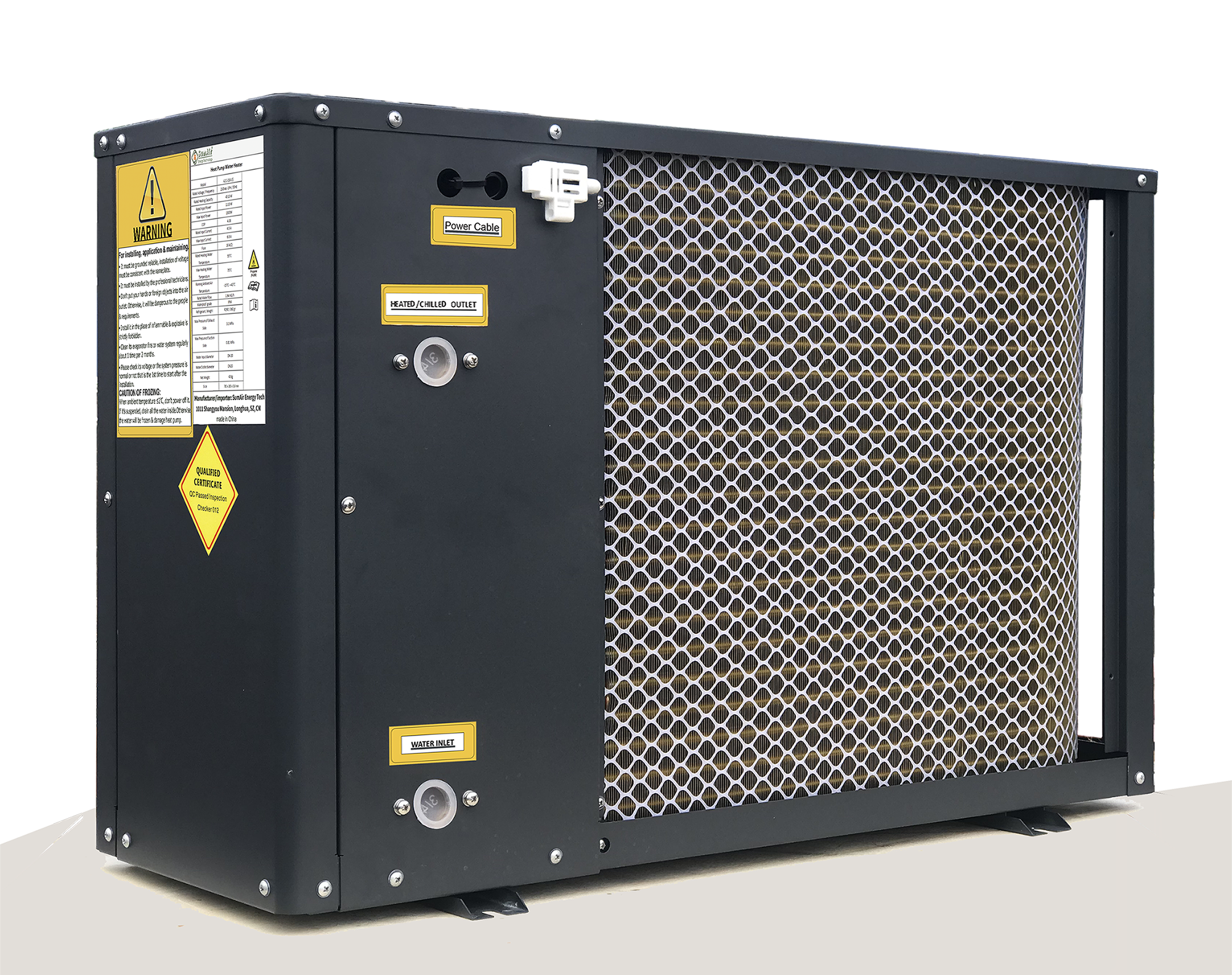 70Degree 4 6 8 10 12kw Heating Cooling Air to Water Thermal Pump Water Grundfoss/Wilo Circulating Pump -15degree Ambient Temperature