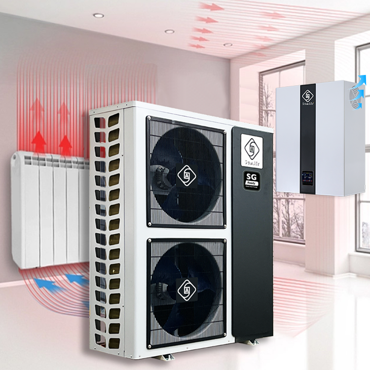 A+++ 75D Hot Water 18kw14 Split EVI DC Inverter Air Source Heated Pump Water Heater House Radiator Heating DHW
