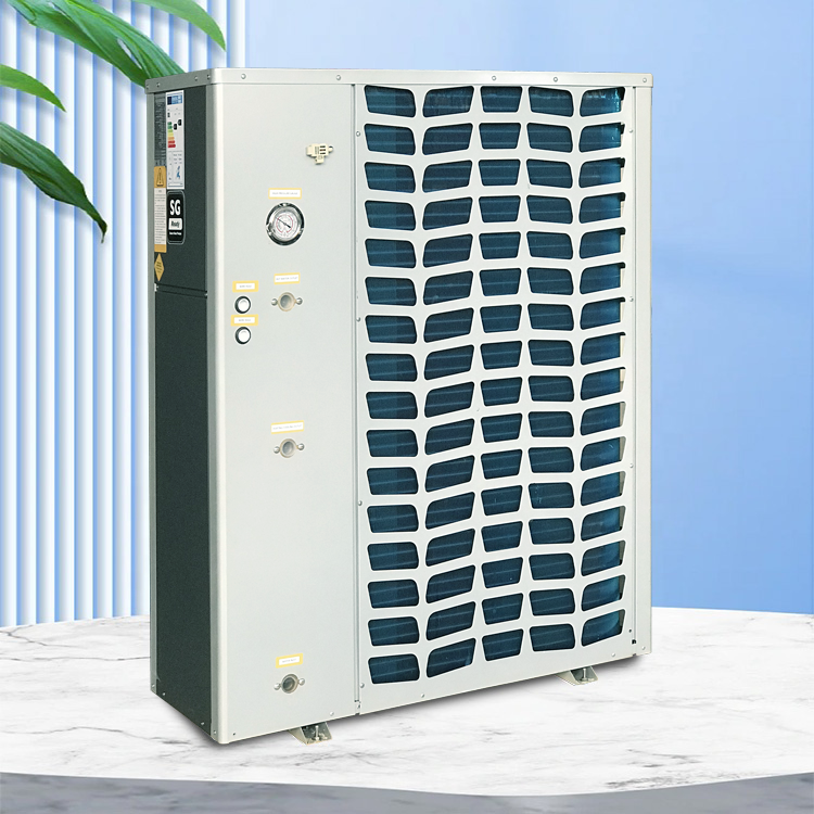The Back of Outdoor Unit R32 Air Cooling House Heated Domestic Hot Water Split DC Inverter Air to Water Heater Heating Pump Geyser