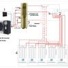 Floor heating sanitary Hot Water Diagram of Low Temperature 8-10kw Monoblock type EVI DC Inverter Air Source Heated Pump Water Heater