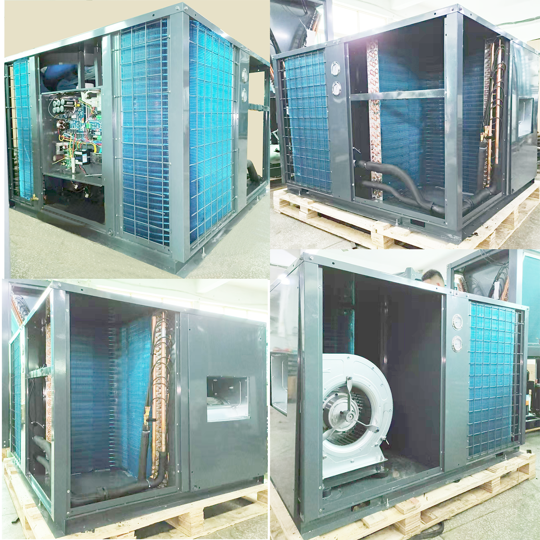 Inner Views of R454B Coolant Air to Air Commercial Heat Pump Air Chiller Heating Conditioning