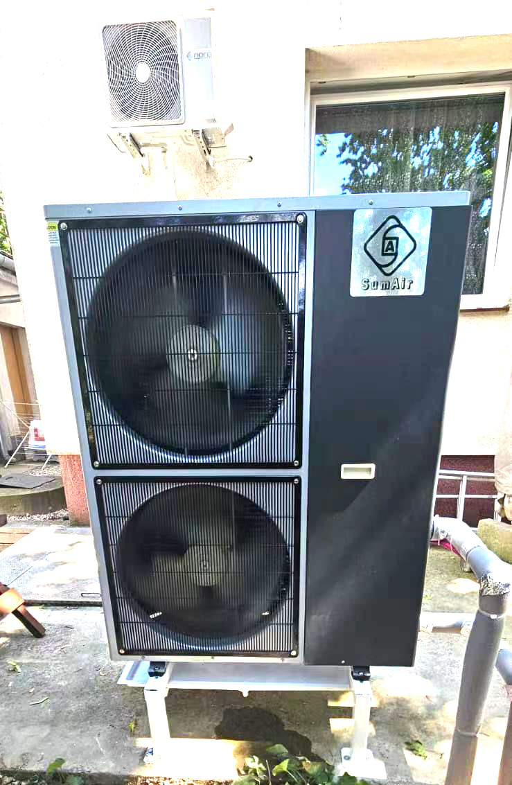 12-22kw Split EVI DC Inverter Air Source Heat Pump Water Heater House Heating Domestic Hot Water Heated in Project