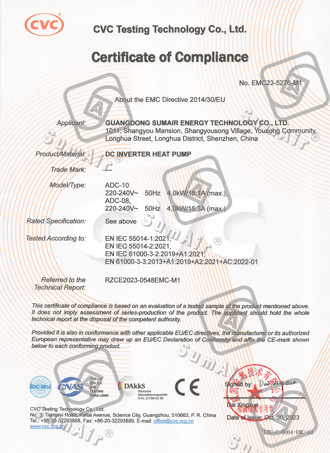 EMC-CE Certificate of 10-12kw Split EVI DC Inverter Air Source Heat Pump Water Heater House More Detail of Heating Domestic Hot Water Heated