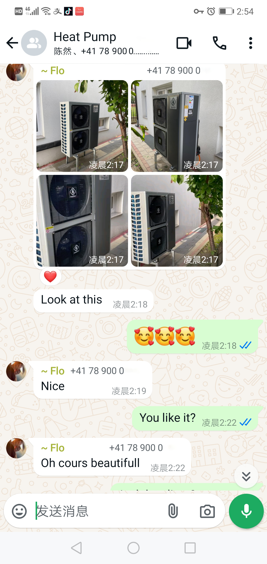 A+++ 16kw 20kw 22kw R290 R32 DC Inverter Thermal Pump Water Heater for House Radiator Heating Room Air Cooling and 4-season Domestic Hot Water Heated Nagative Positive Feedback in WhatsApp 03